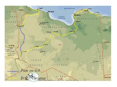 Un total de 3'444 km en Libye