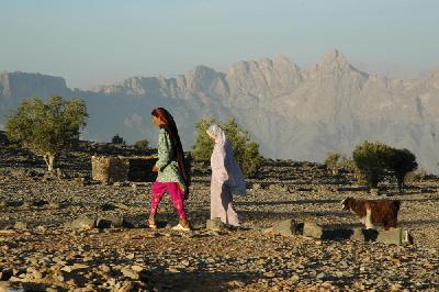 Scène villageoise sur le Djebel Shams