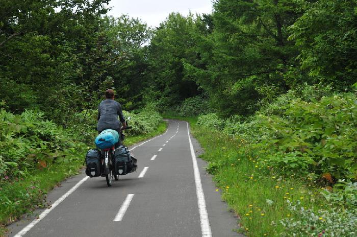 Piste cyclable sur l'le de Rishiri